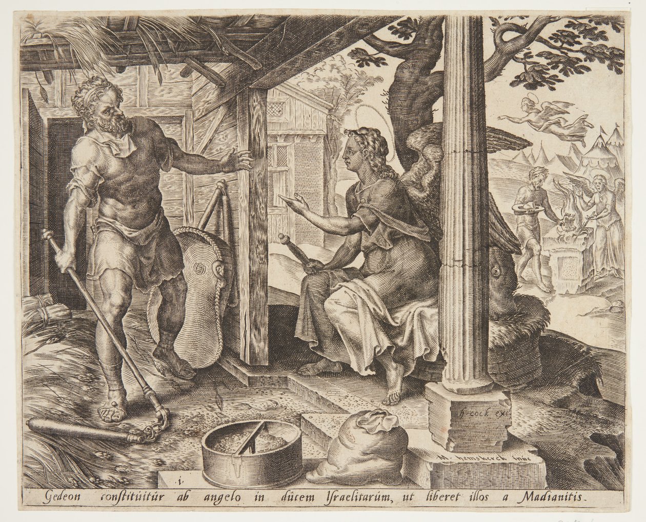天使向基甸显现 作者 Ubekendt 在 Maarten van Heemskerck 之后