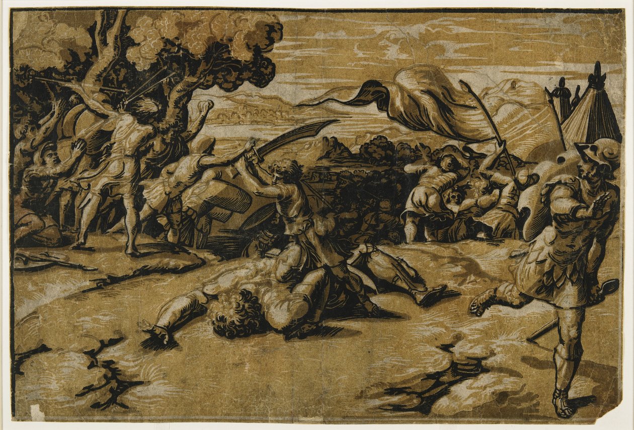 David Slaying Goliath，c。 1518 作者 乌戈达卡尔皮