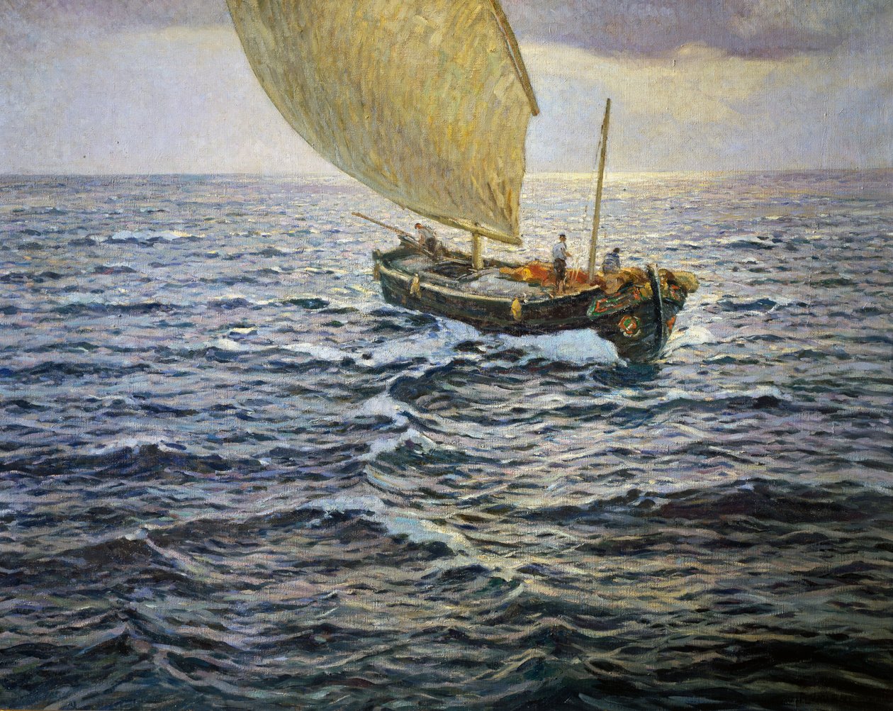 《银色时刻》，乌戈·弗鲁米亚尼 (Ugo Flumiani)（1876-1938），油画 作者 乌戈·弗鲁米亚尼（Ugo Flumiani）