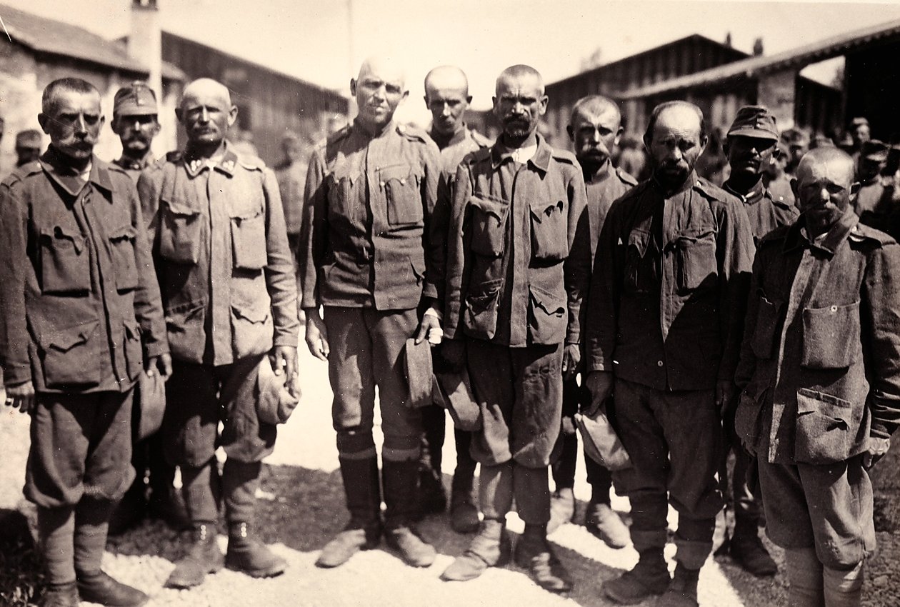 意大利乌迪内巴格纳里亚阿尔萨的奥地利囚犯，04/1916（黑白照片） 作者 乌戈奥杰蒂
