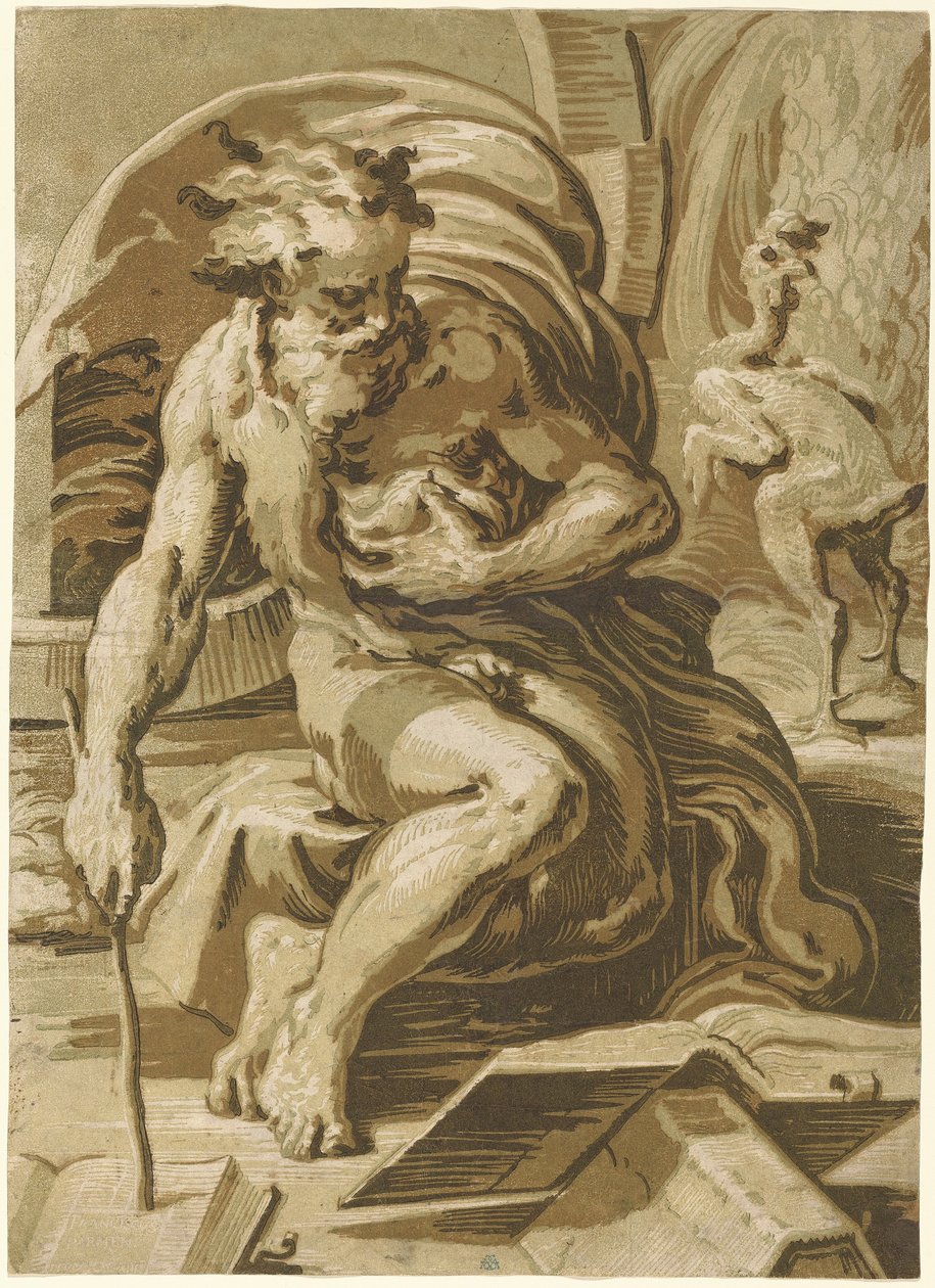 迪奥根尼 作者 乌戈·达·卡尔皮（Ugo da Carpi），以帕尔米贾尼诺（Parmigianino）命名