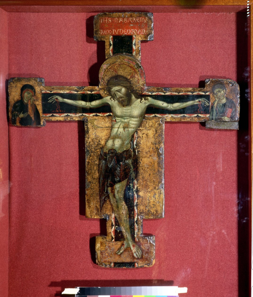 与十字架基督交叉，1260-65（面板上的蛋彩画） 作者 Ugolino di Tedice