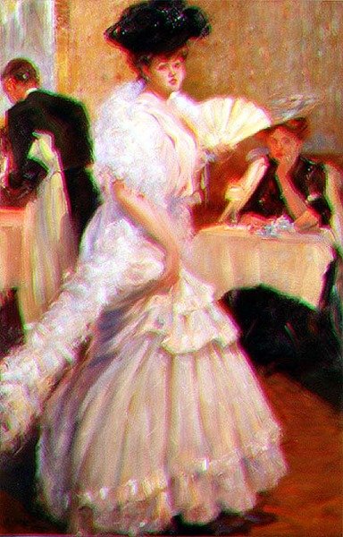 Lady With a Fan in a Restaurant 作者 乌利塞·卡普托