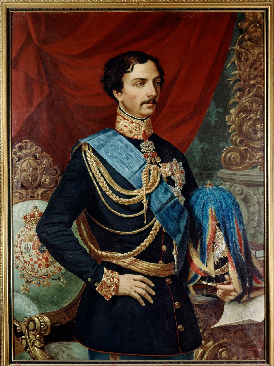 波旁-帕尔马公爵查理（1799 -1883 年）--波旁查理三世（1823 - 1854 年）19 世纪（布面油画） 作者 乌利塞·帕萨尼