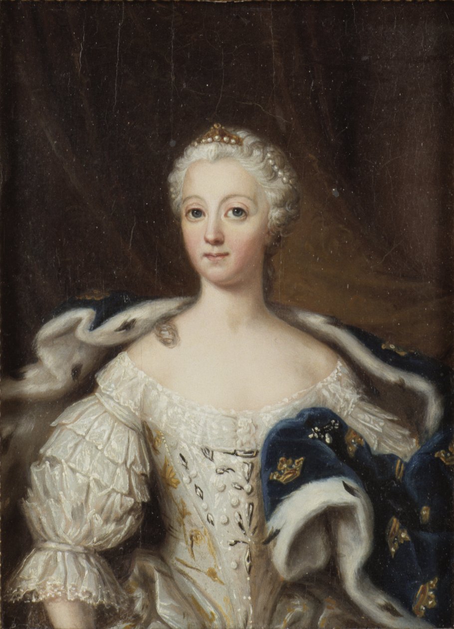 Louise Ulrique de Prusse, reine de Suede - 普鲁士的 Louisa Ulrika (1720-1782) 肖像，瑞典女王，Pasch, Ulrika Fredrika (1735-1796)。 木头上的油。 尺寸：21x15 厘米。 斯德哥尔摩国家博物馆 作者 乌尔里卡·弗雷德里卡·帕施