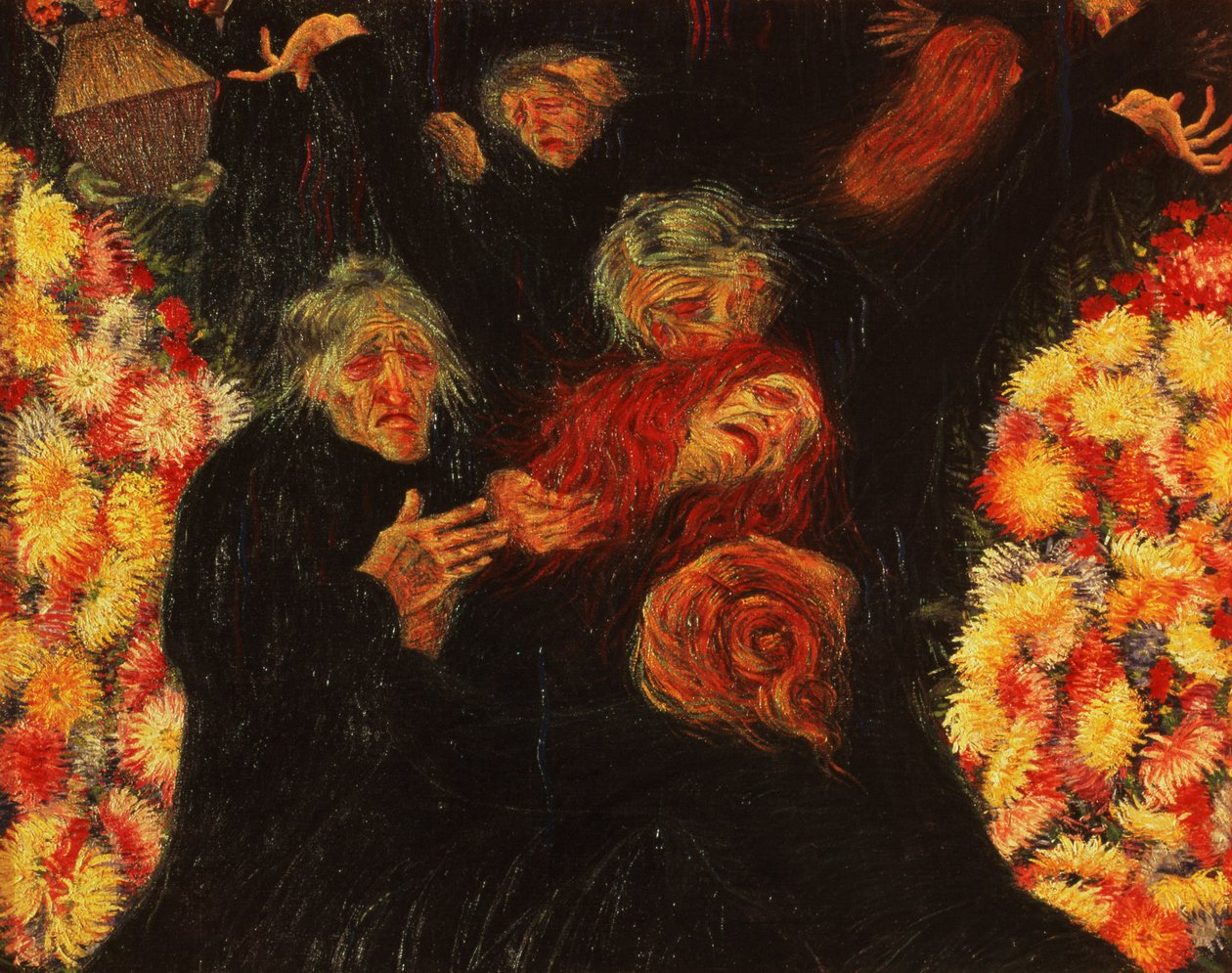 哀悼，1910年 作者 翁贝托·博西奥尼（Umberto Boccioni）