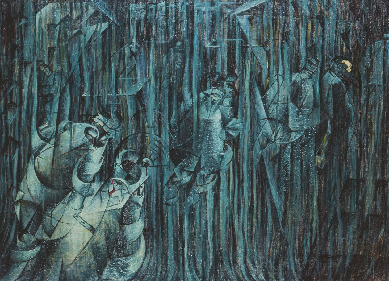 心灵状态：留下来的人，1911年 作者 翁贝托·博西奥尼（Umberto Boccioni）
