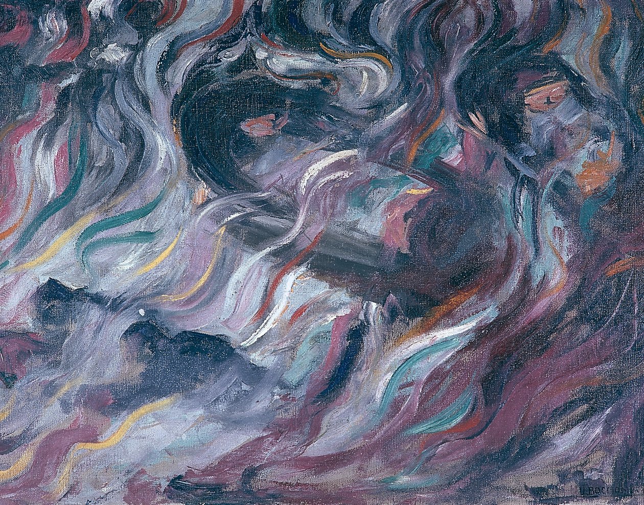 不确定性I.告别（三联画）1911年 作者 翁贝托·博西奥尼（Umberto Boccioni）
