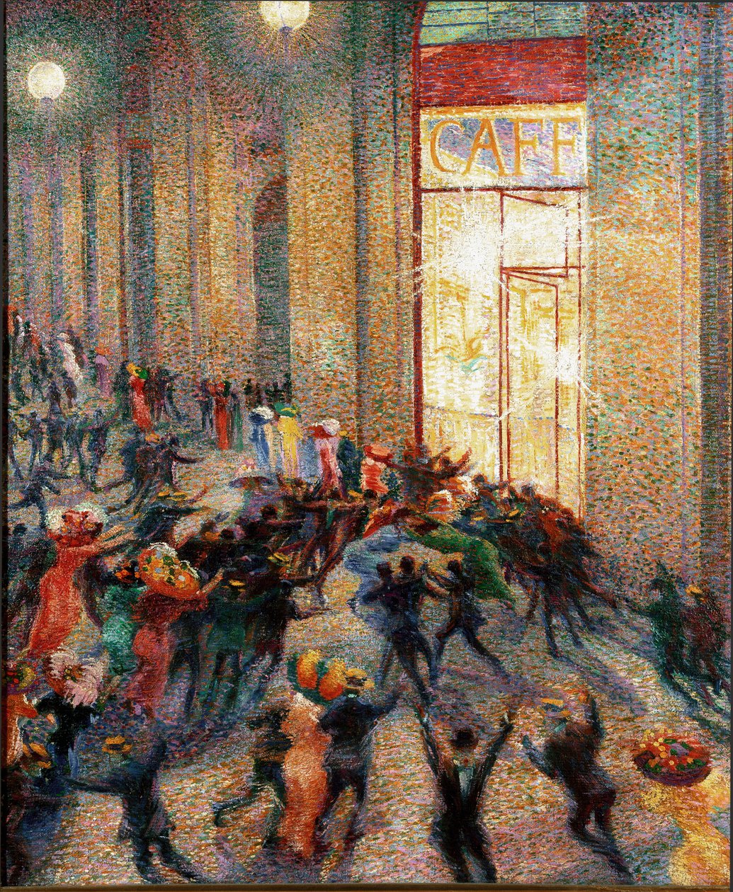拱廊里的战斗 作者 翁贝托·博西奥尼（Umberto Boccioni）