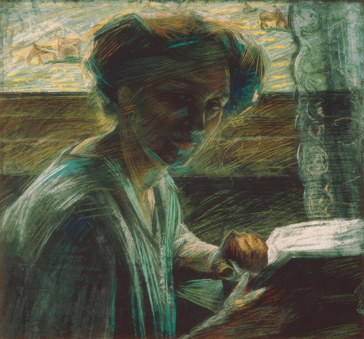 艺术家的姐姐读书 作者 翁贝托·博西奥尼（Umberto Boccioni）