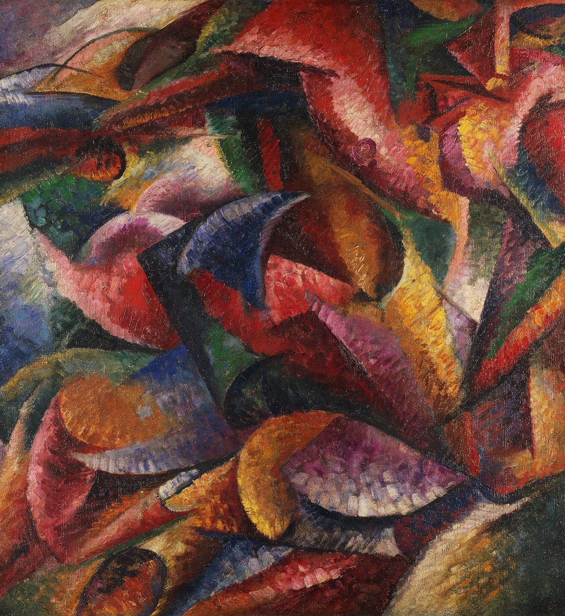 翁贝托-博乔尼（1882-1916）的人体动态图，布面油画 作者 翁贝托·博西奥尼（Umberto Boccioni）