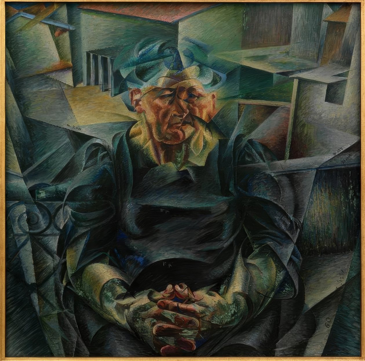 水平施工 作者 翁贝托·博西奥尼（Umberto Boccioni）