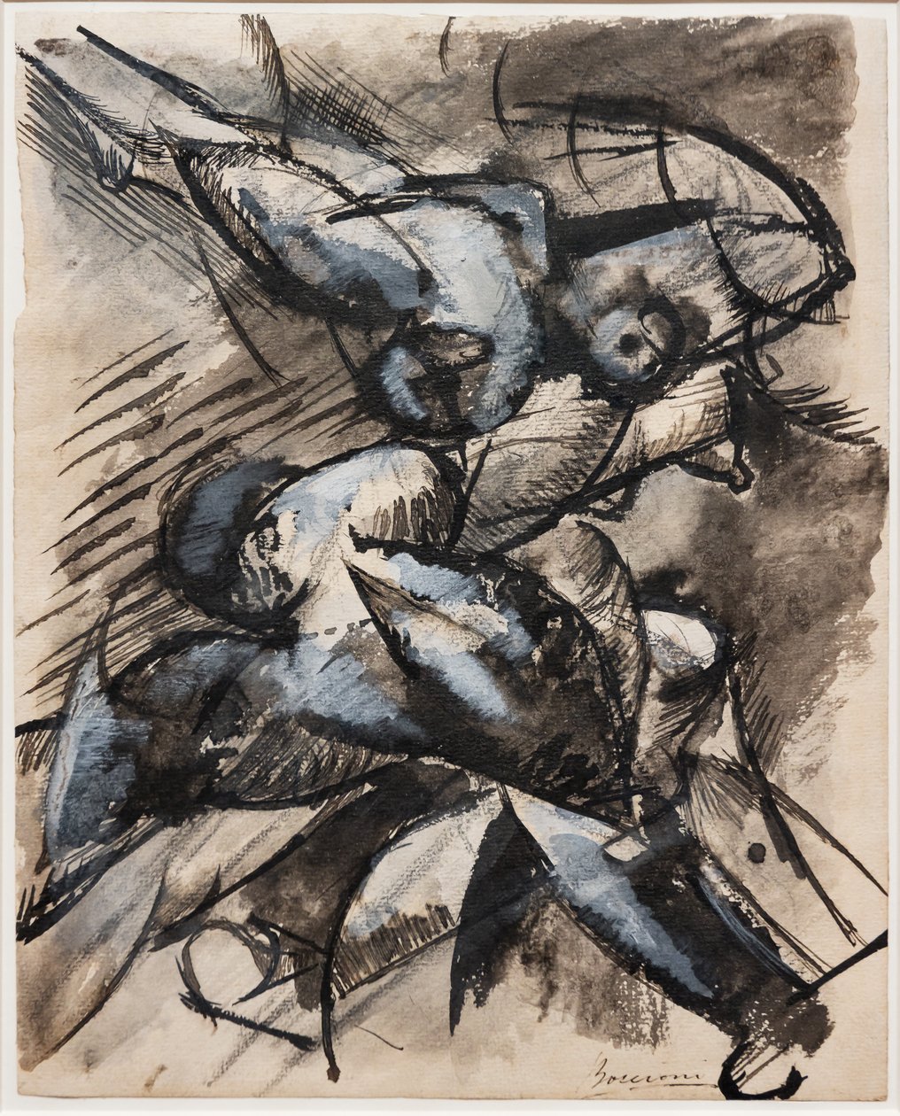 我想在运动中表现人体形态（动态分解） 作者 翁贝托·博西奥尼（Umberto Boccioni）