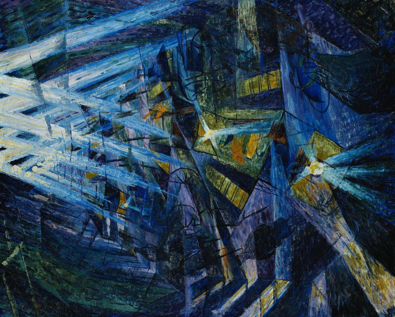 街道的力量，1911年 作者 翁贝托·博西奥尼（Umberto Boccioni）