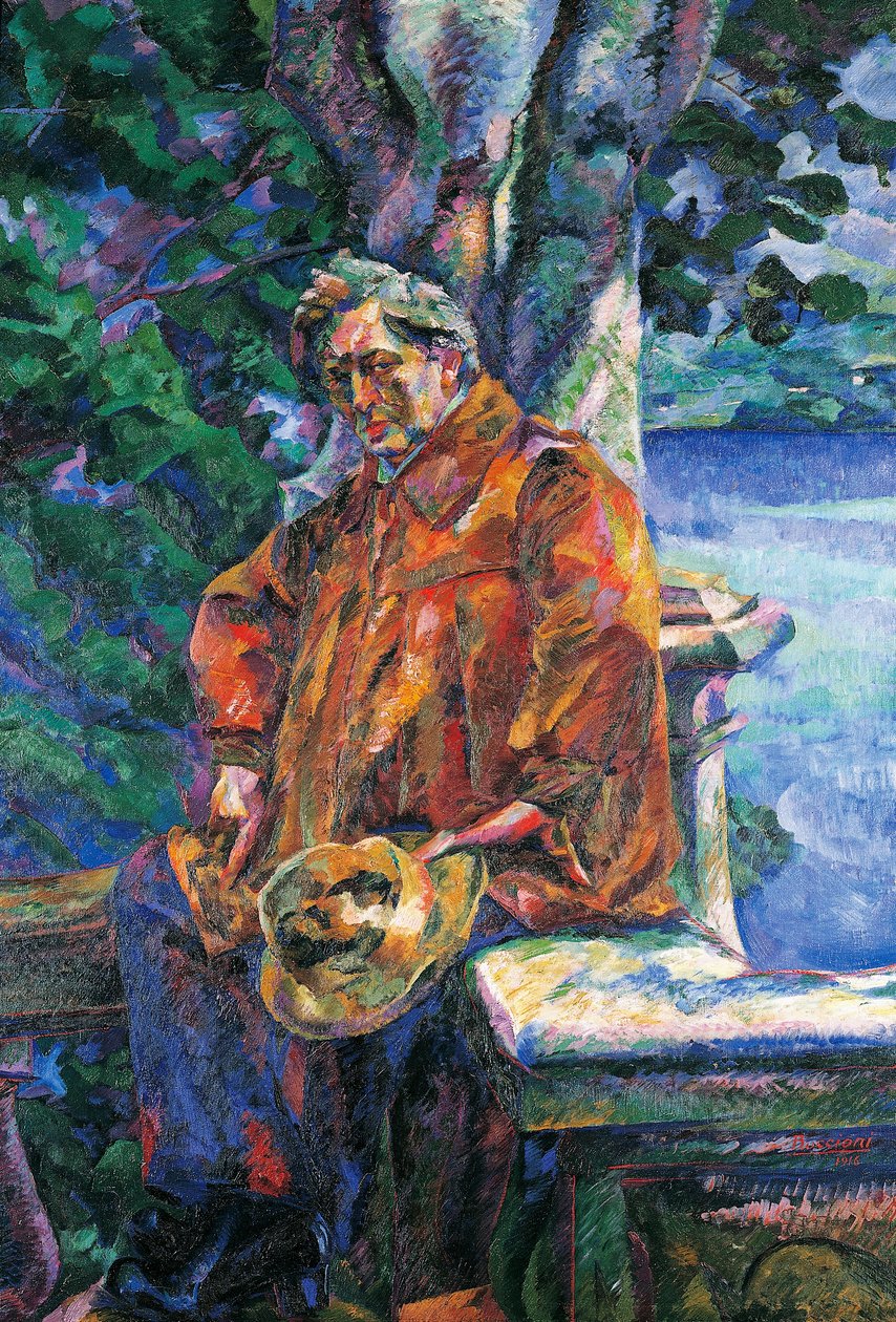 Maestro Ferruccio Busoni 的肖像（布面油画） 作者 翁贝托·博西奥尼（Umberto Boccioni）