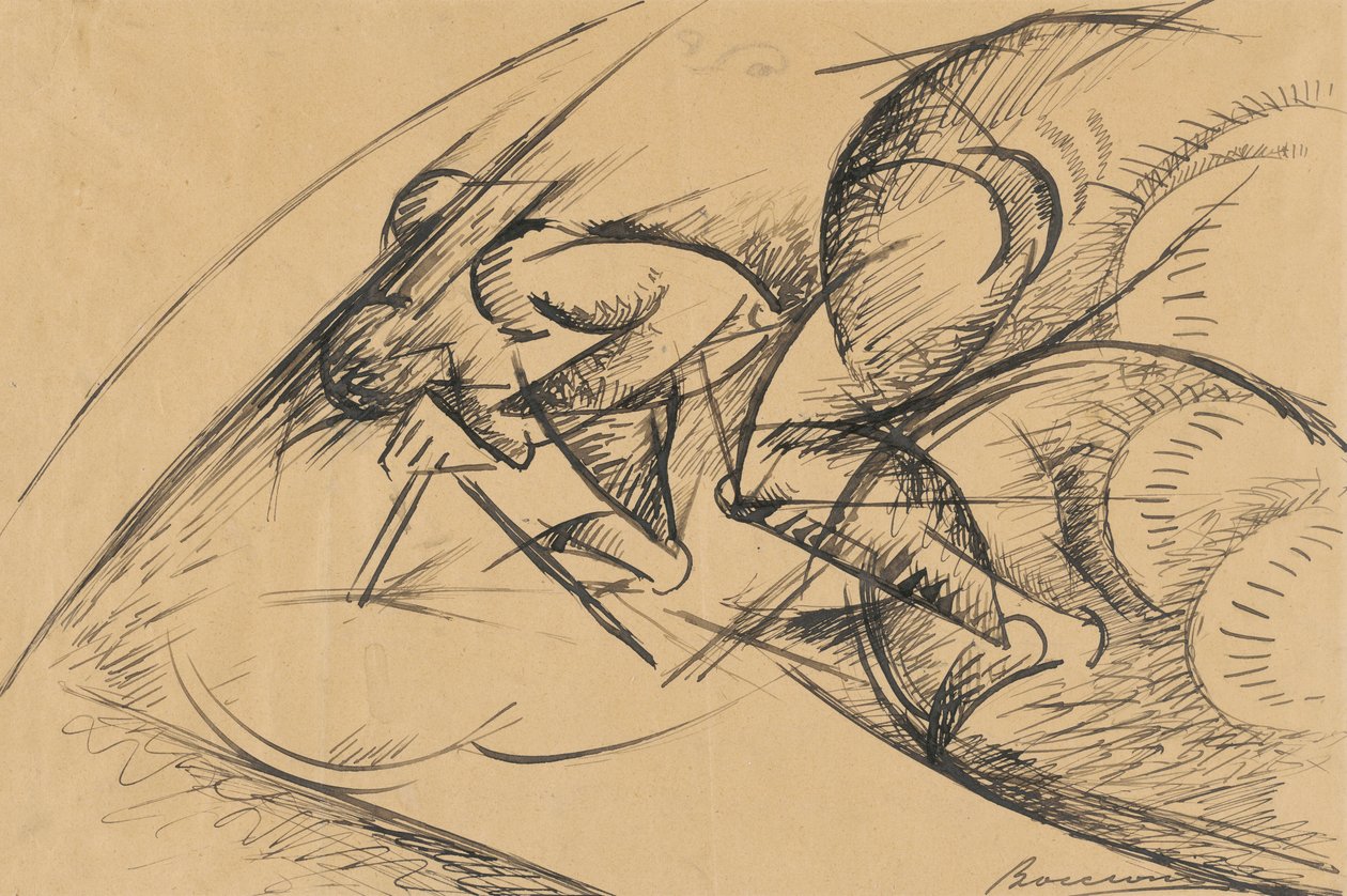自行车运动员的动态力研究 I 作者 翁贝托·博西奥尼（Umberto Boccioni）