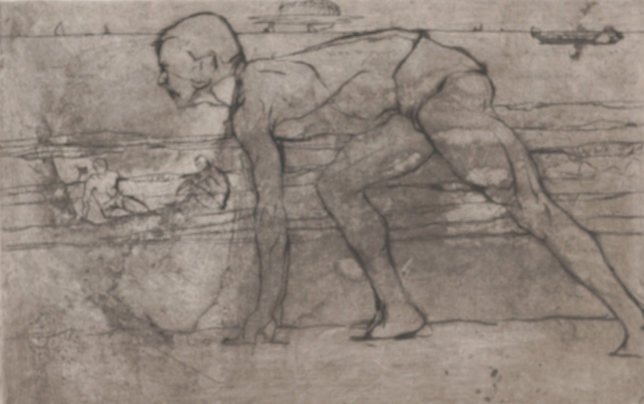 运动员》，1907年。 作者 翁贝托·博西奥尼（Umberto Boccioni）