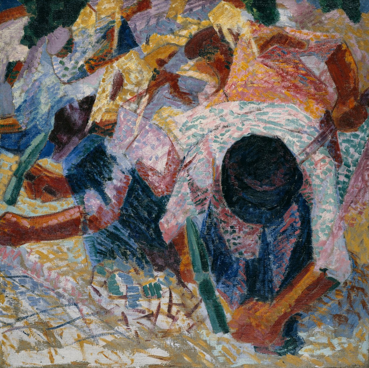街头摊铺机，1914年。 作者 翁贝托·博西奥尼（Umberto Boccioni）