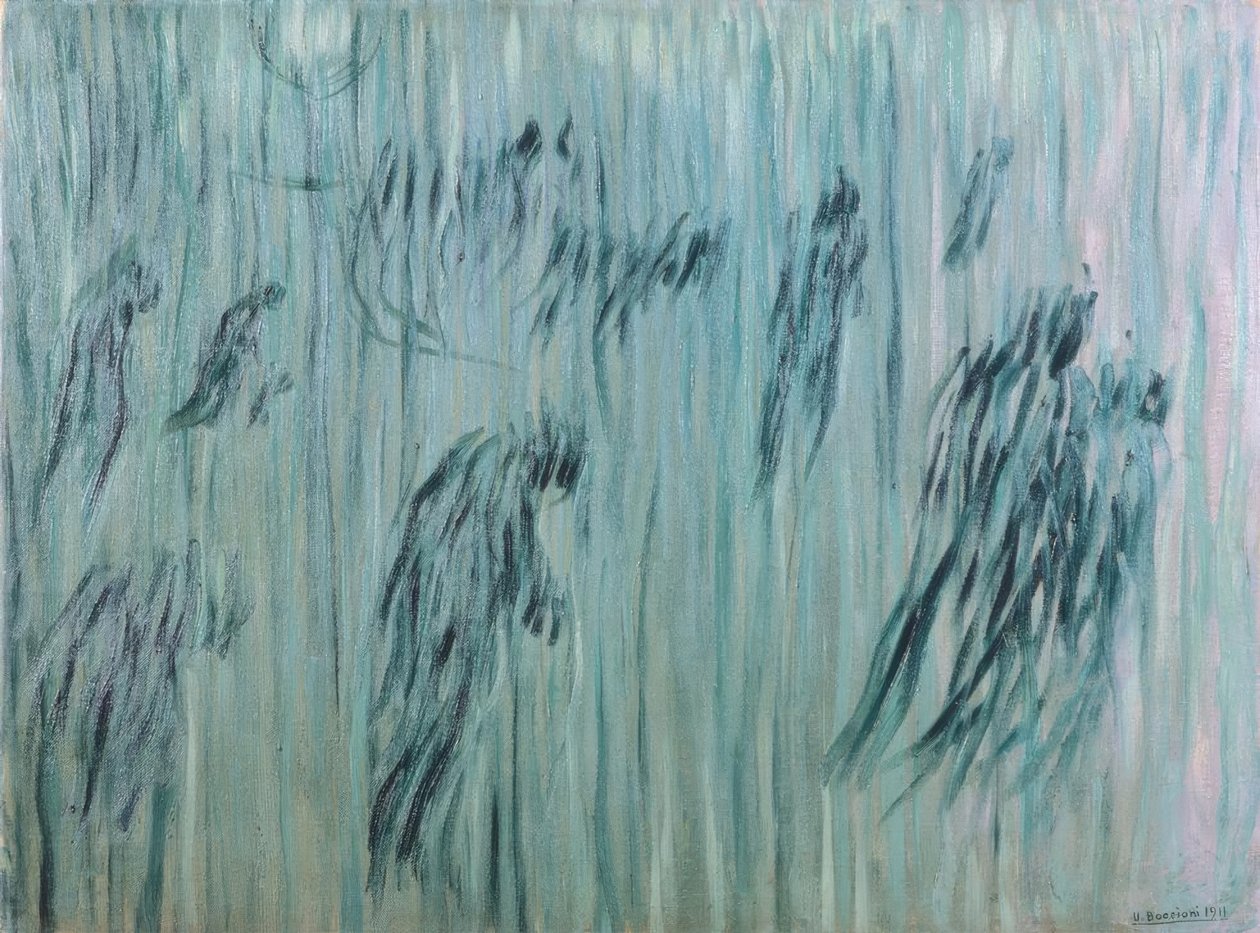 那些留下来的人，1911年， 作者 翁贝托·博西奥尼（Umberto Boccioni）