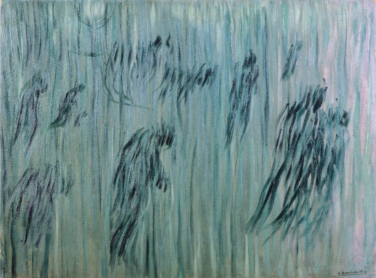 那些留下来的人 翁贝托·博乔尼（Umberto Boccioni，1882-1916 年），布面油画，71x96 厘米 作者 翁贝托·博西奥尼（Umberto Boccioni）