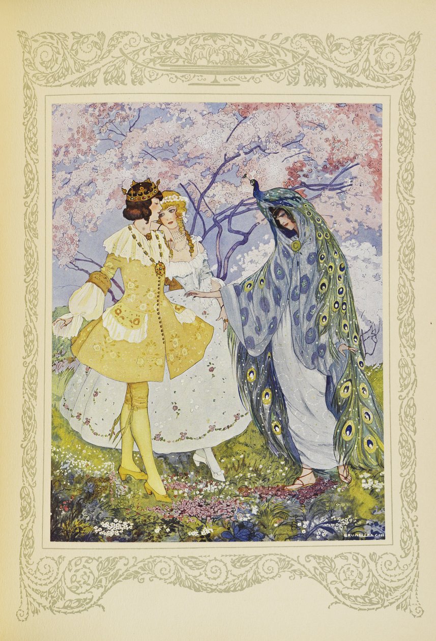 随后，仙子坎迪德出现在他们眼前，插图选自《Contes du Temps Jadis》，或《Tales from Times Past》，第 118 页。 作者 翁贝托·布鲁内莱斯基