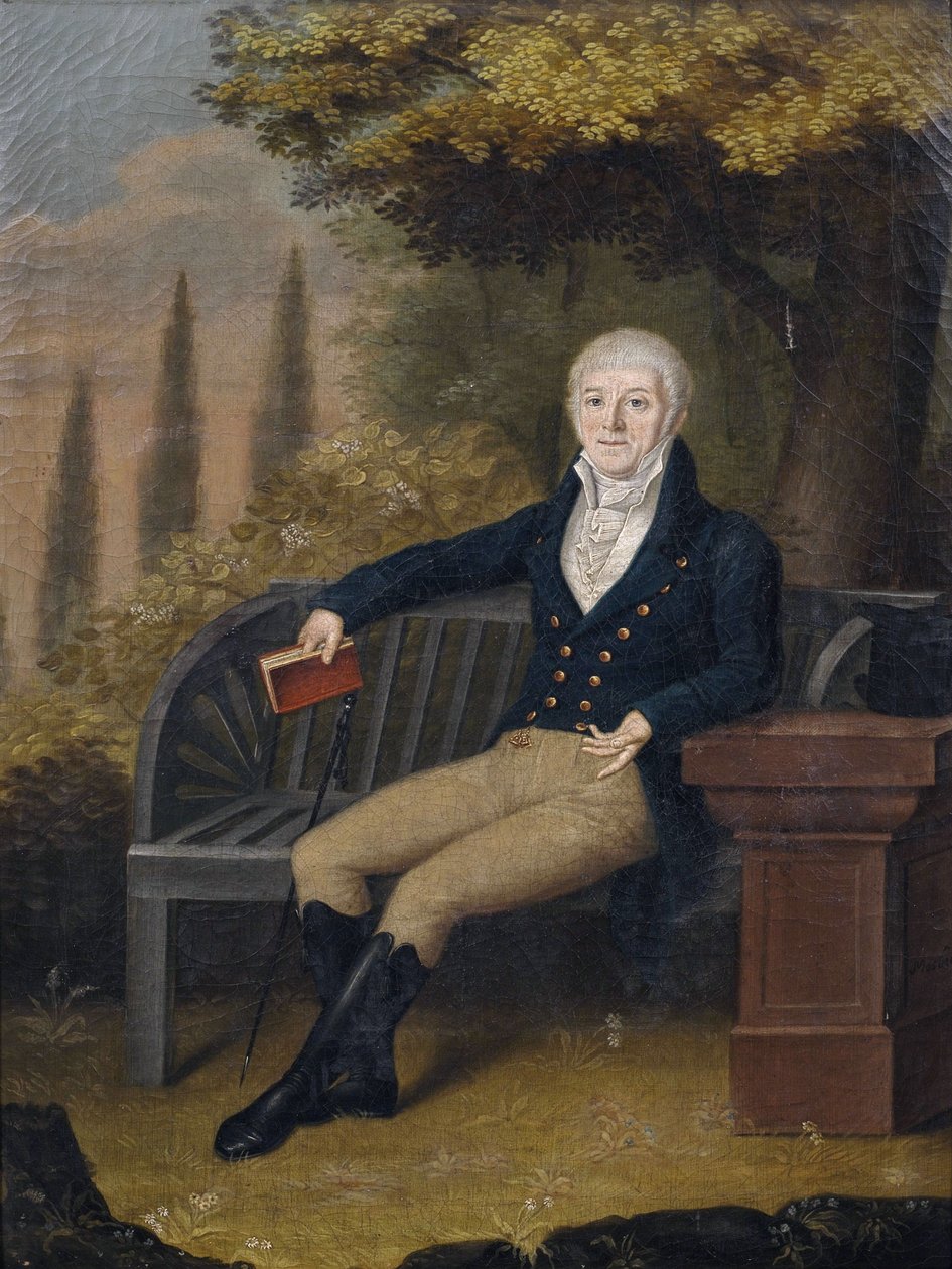 乌尔姆书商Christian Gottlob Ebner（1755-1821）在公园长椅上的肖像 作者 未知未知