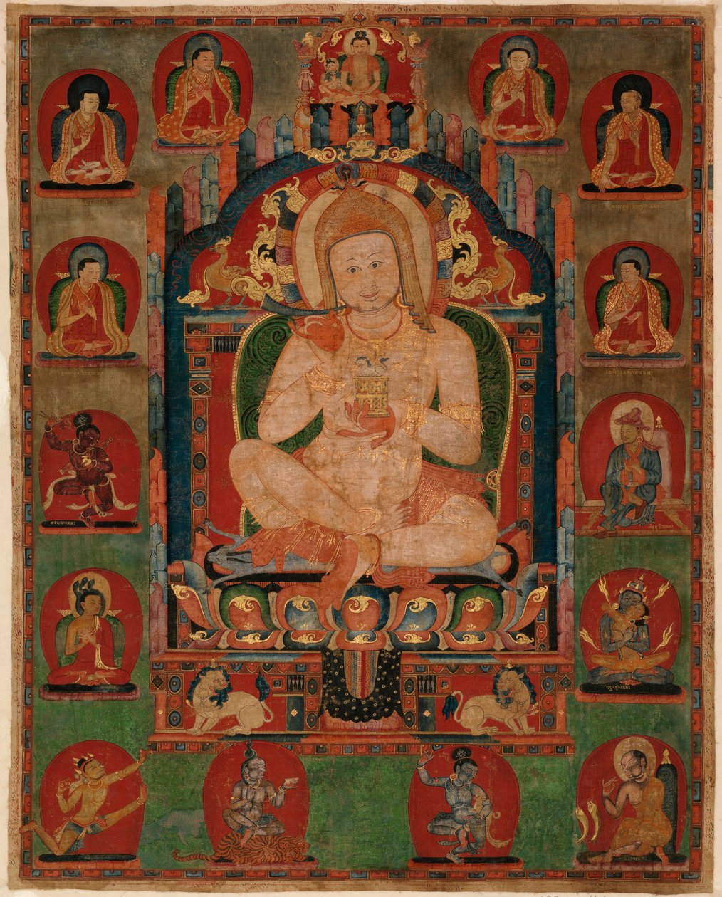 喇嘛和mahasiddhas包围的Jnanatapa画象 作者 未知未知