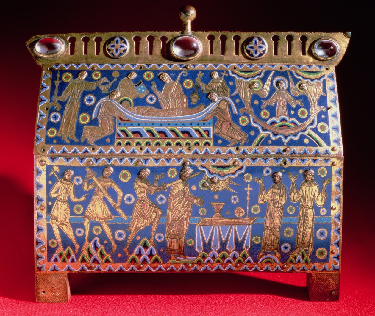 包含Thomas a Becket（c.1118-70），c.1190（金，青金石和半宝石）遗骸的木桶 作者 未知未知