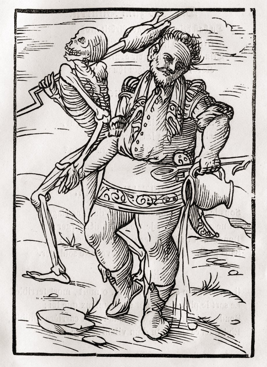 从1843年巴塞尔出版的“Der Todten Tanz”中，库克出现了死亡 作者 未知未知