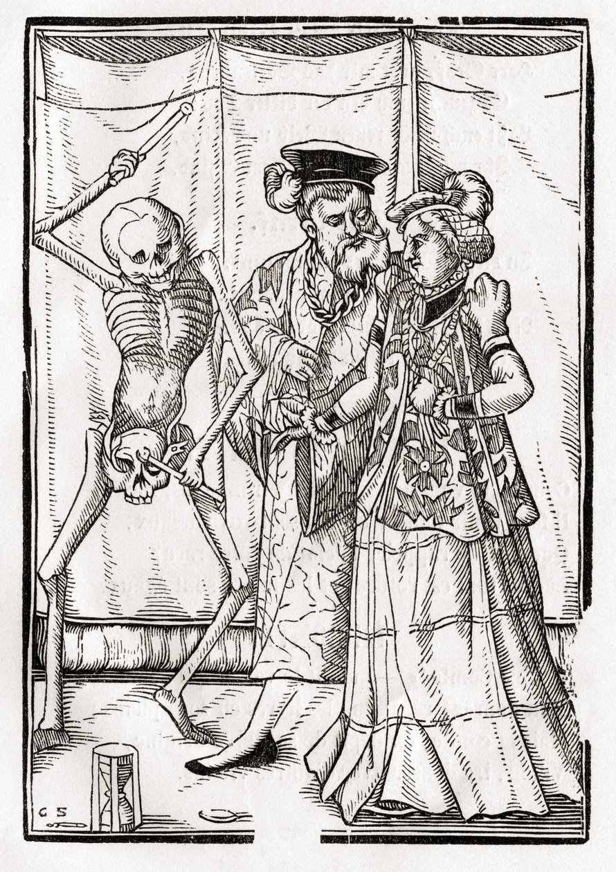 死于公爵夫人，由乔治·沙芬伯格（Georg Scharffenberg）镌刻，来自&39;Der Todten Tanz&39;，1843年出版巴塞尔 作者 未知未知