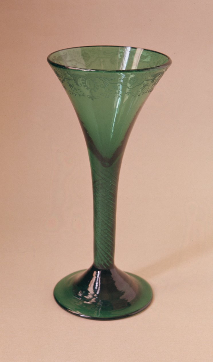绘制的小号酒杯，车轮刻，c.1745-60 作者 未知未知