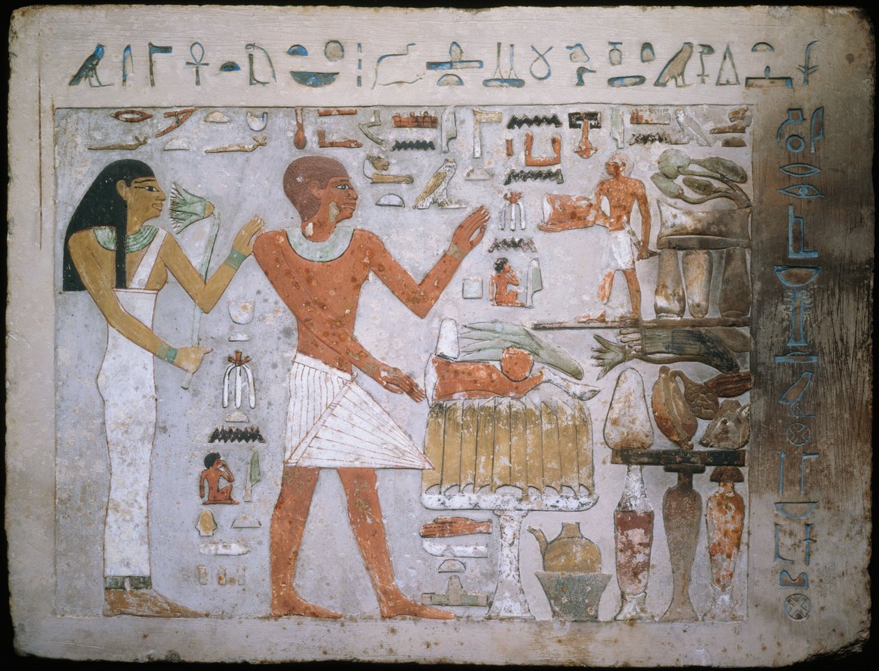 埃及 - 从Amenemhet墓和他的妻子赫米特的墙片段 作者 未知未知