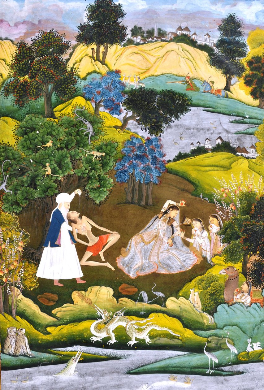 晕倒的莱拉和Majnun--基于波斯诗人尼扎米的卡姆萨 作者 未知未知