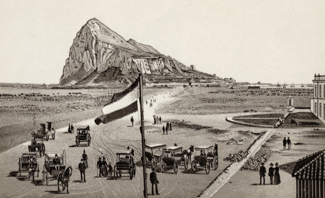 来自西班牙线的直布罗陀，来自直布罗陀的观点，由Freyone出版，1890年 作者 未知未知