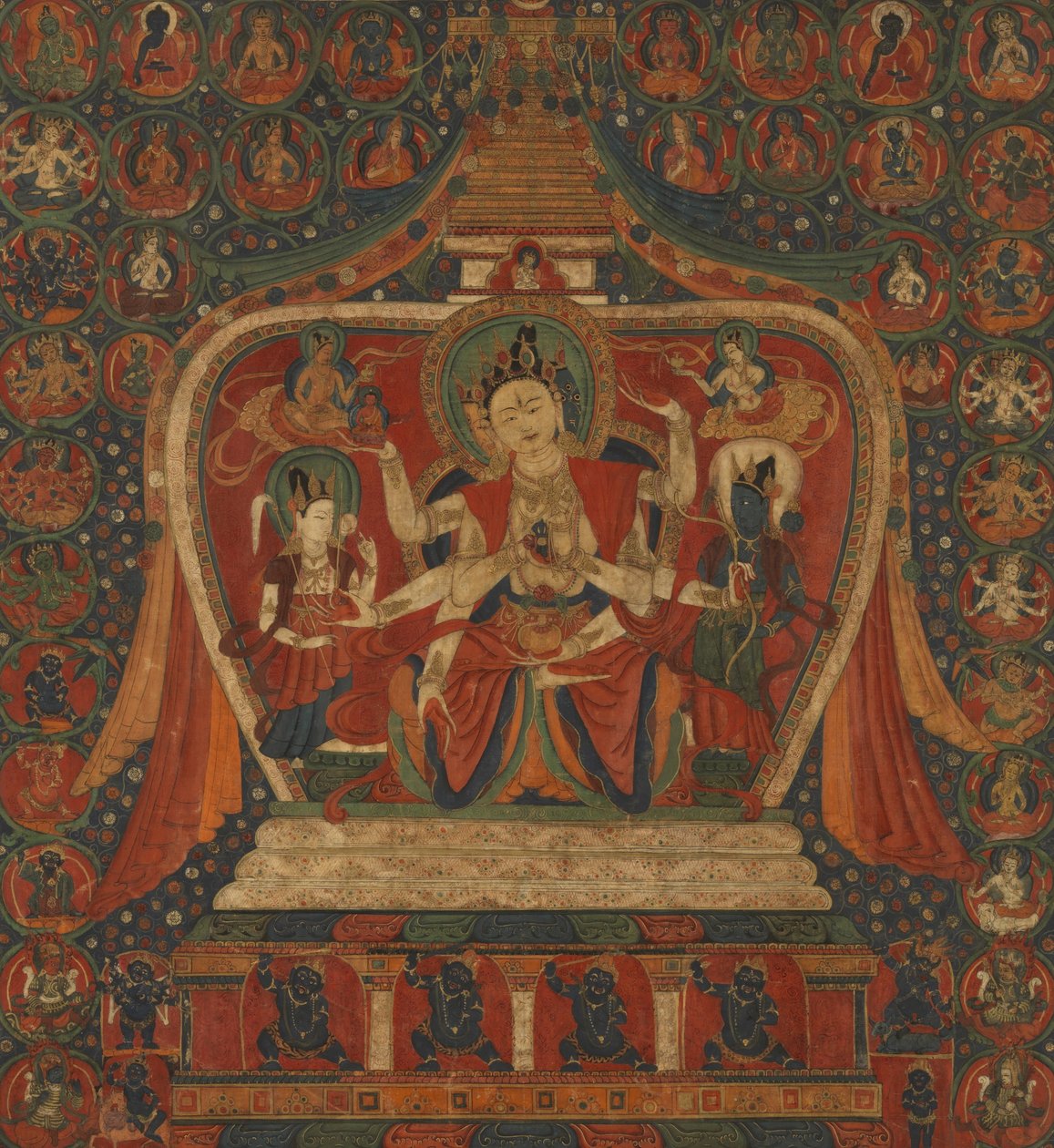 在Stupa的女神Ushnishavijaya 作者 未知未知