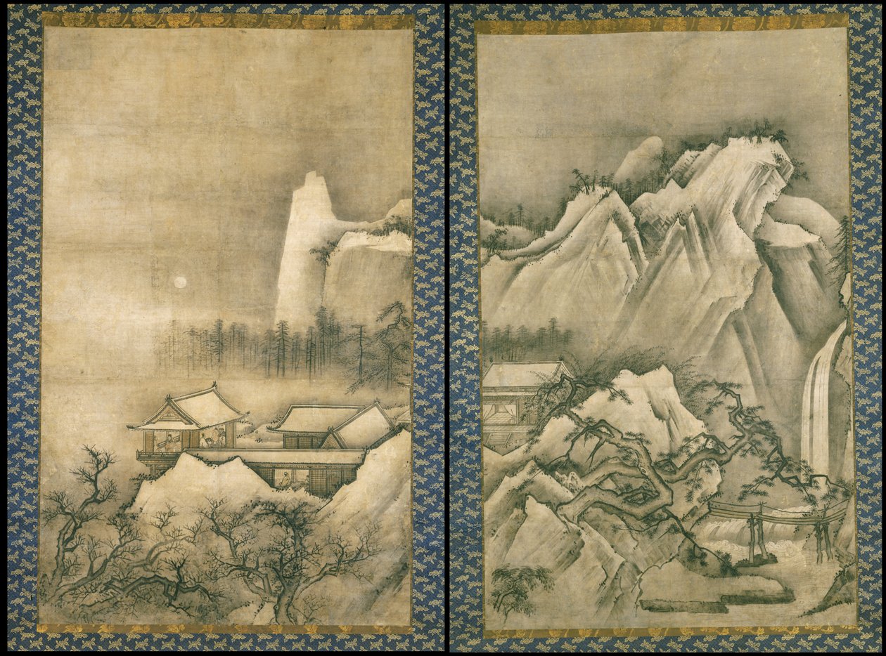日本人 - 在山风景的亭子 作者 未知未知