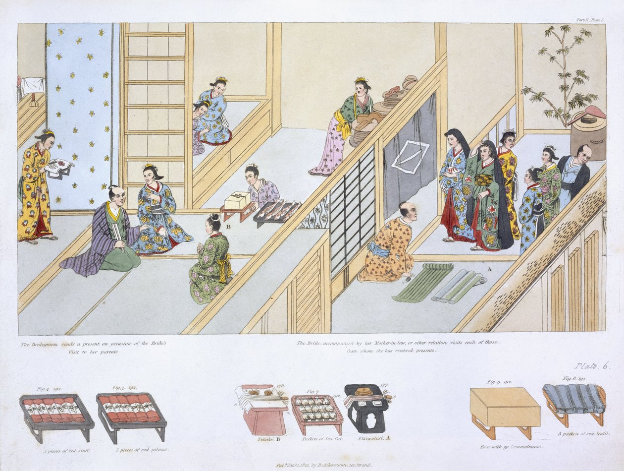 来自Issac Titsingh（1740-1812）的“日本插图”的日本婚姻习俗，1822年伦敦出版 作者 未知未知