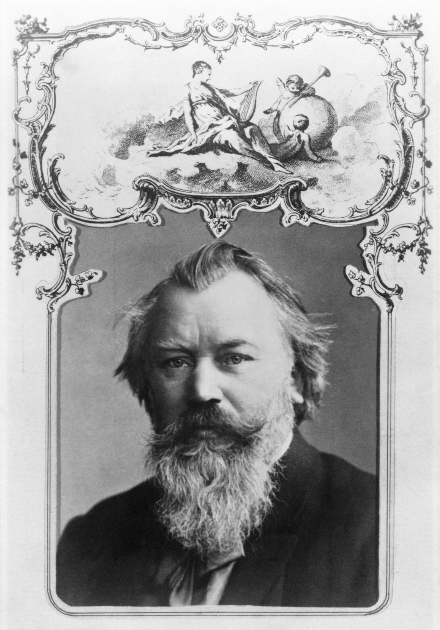 Johannes Brahms（1833-97）（bw照片集装饰卡片环绕） 作者 未知未知