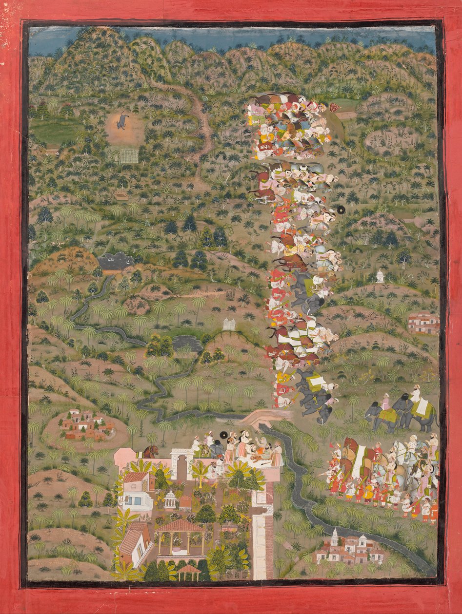 一只老虎狩猎后，Maharana Sangram II访问了Gosain Nilakanthaji 作者 未知未知