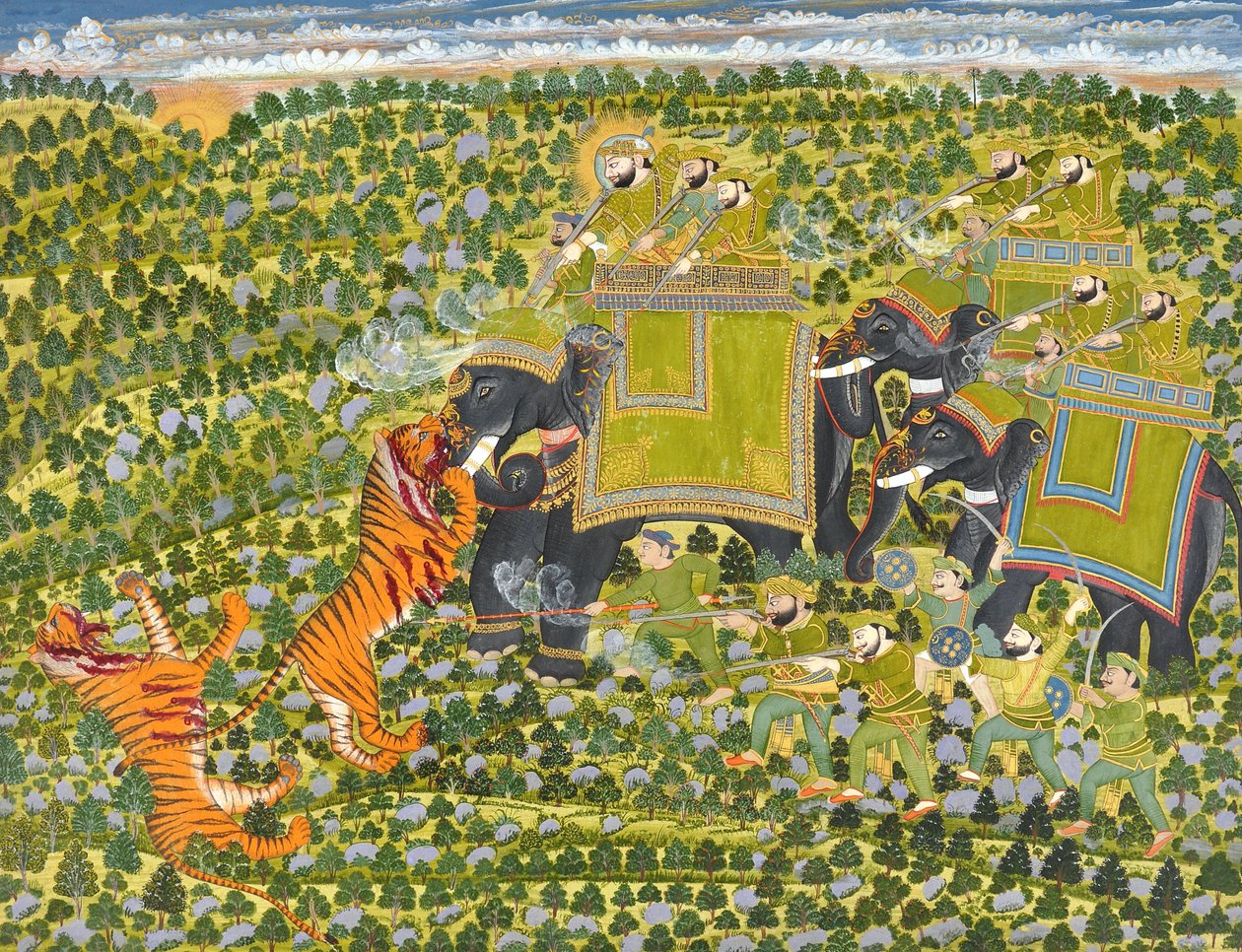 Raghuraj Singh狩猎老虎Datia， 作者 未知未知