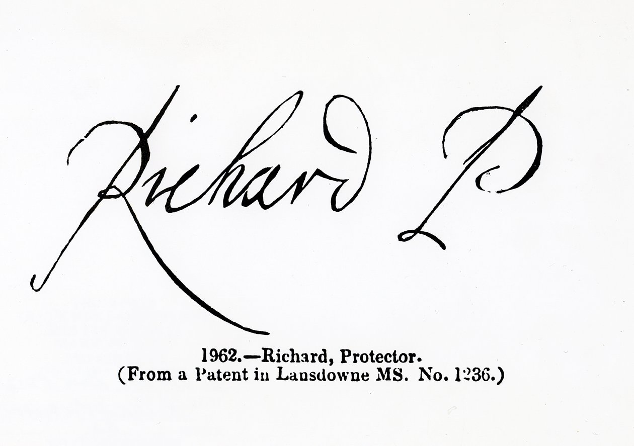 复制Richard Cromwell（1626-1712）Lord Protector的签名 作者 未知未知