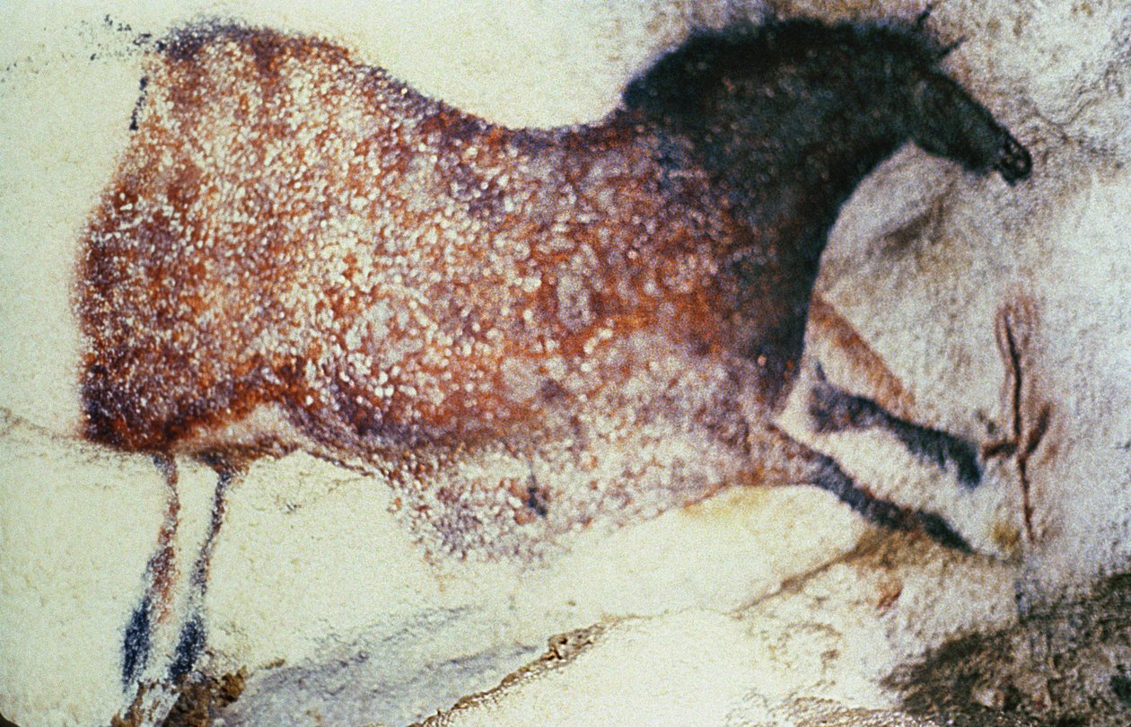 一匹疾驰的马的岩石绘画，c.17000 BC 作者 未知未知