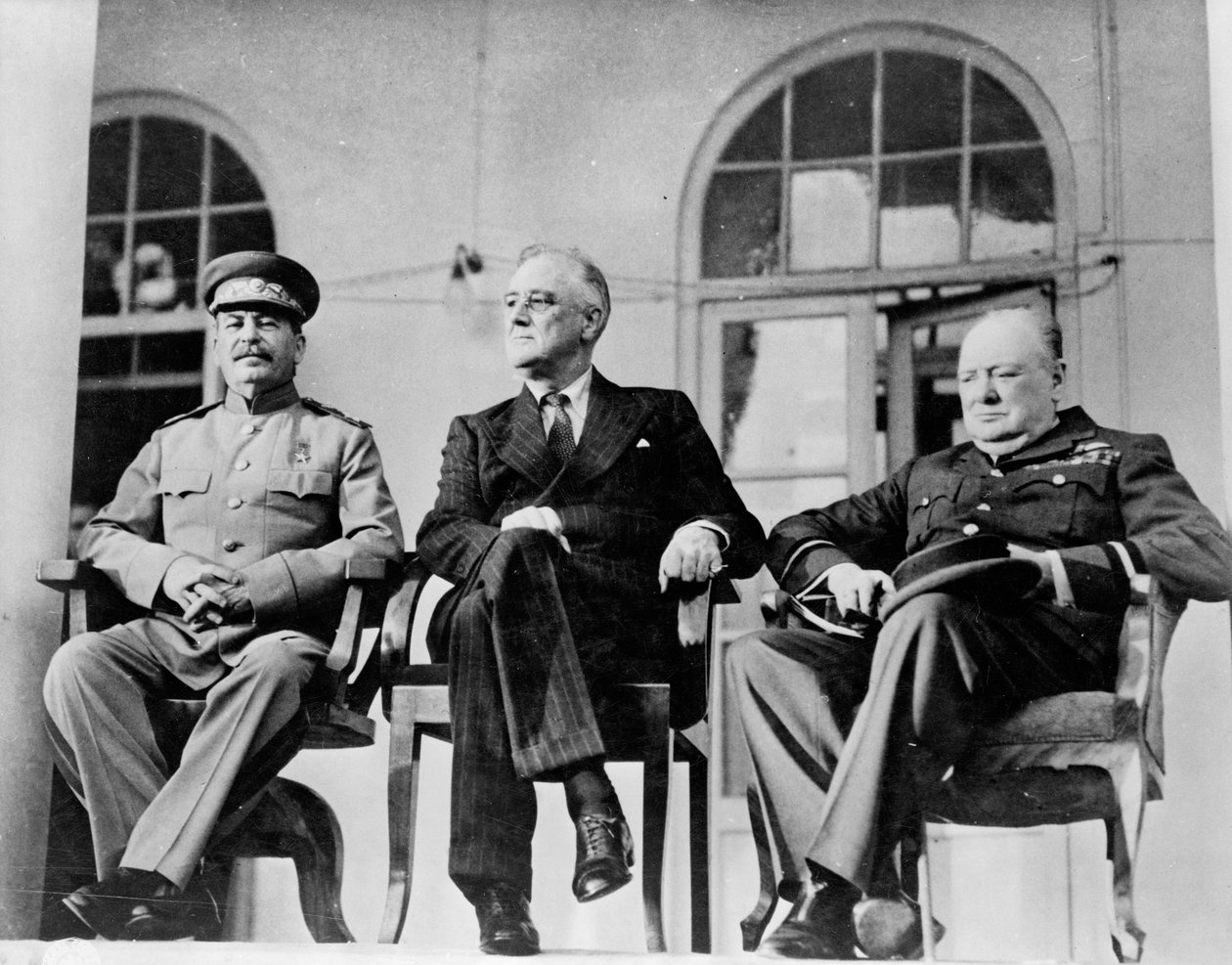 1943年德黑兰会议上的罗斯福，斯大林和丘吉尔 作者 未知未知
