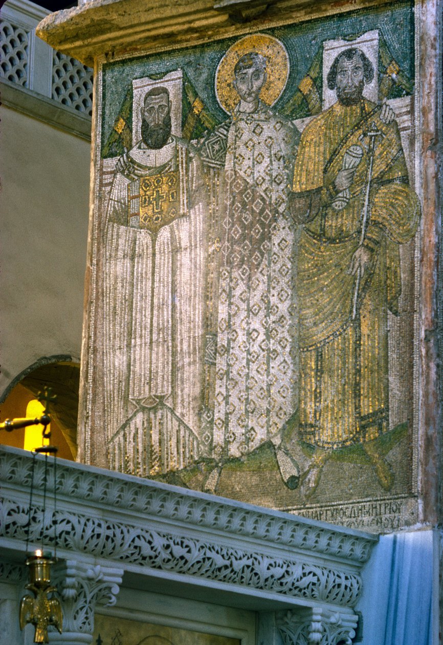 St Demetrius和捐赠者，马赛克在Agios Georgios教堂 作者 未知未知