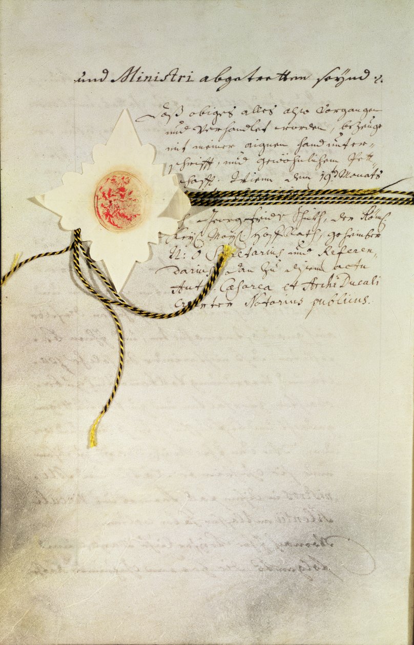 皇帝查理六世（1685-1740）在德国发布的“实用制裁”，决定继承他的女儿玛丽亚特丽莎（后来的皇后）（1717-80），1713年的哈布斯堡王国继承权 作者 未知未知