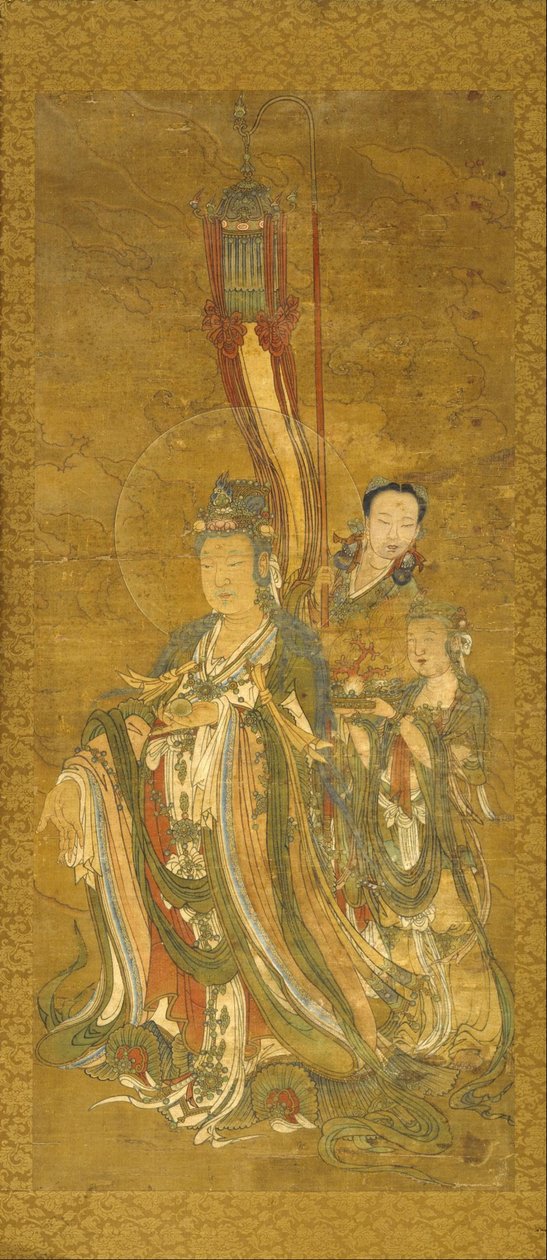 未知的中国人 - 与服务员的菩萨 作者 未知未知