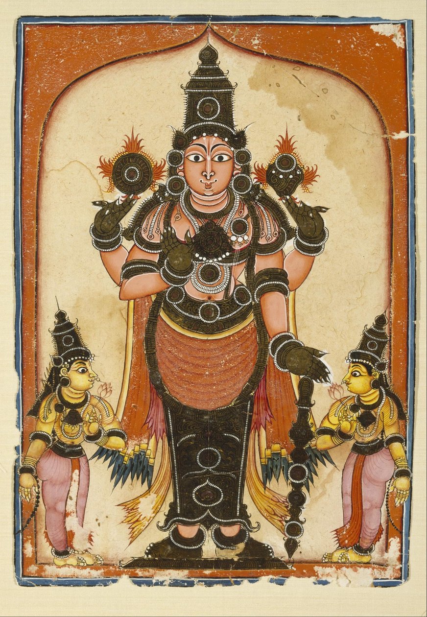 未知的印第安人 -  Vishnu勋爵有两个配偶，Sree Devi和Bhu Devi 作者 未知未知