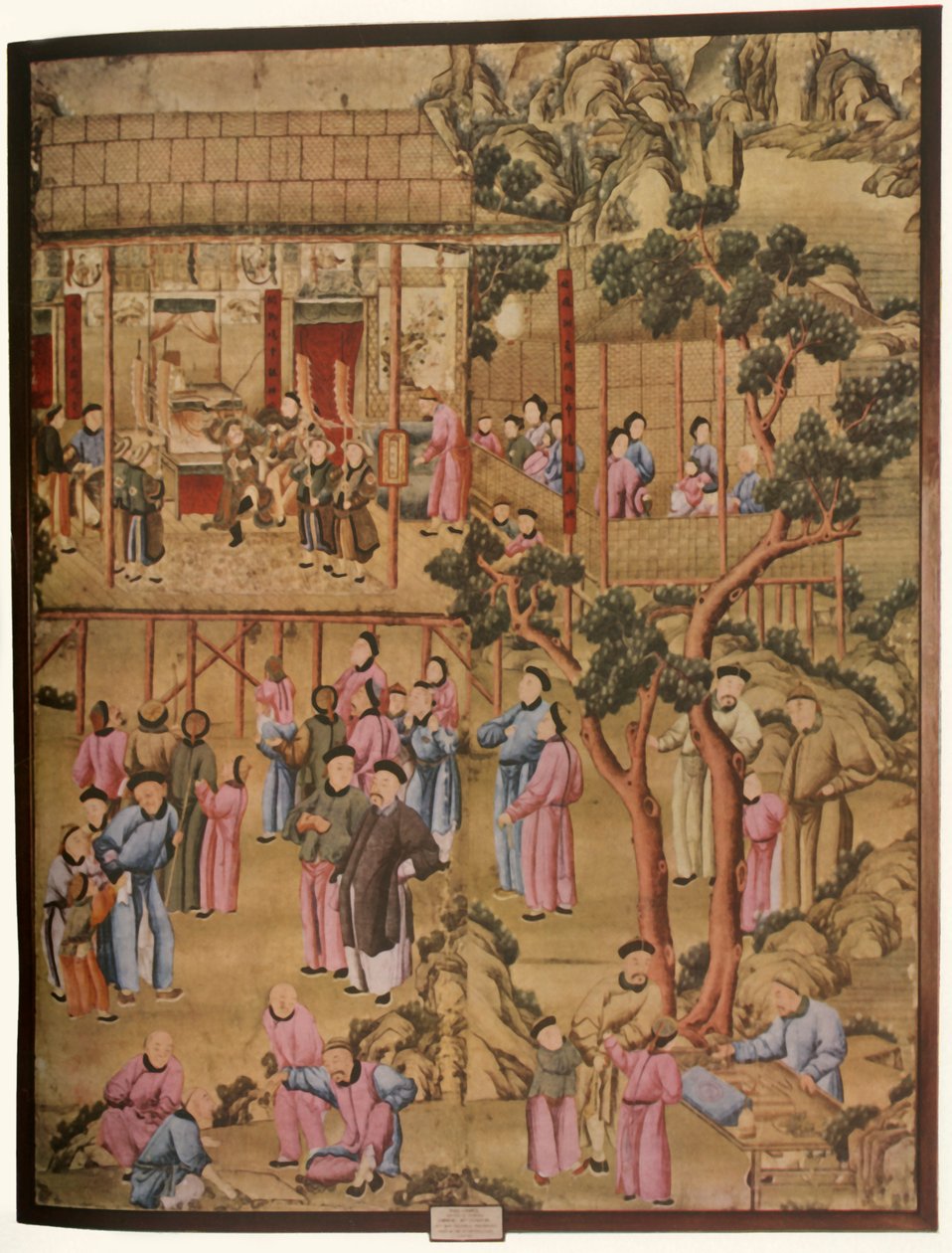 1934年清朝风格的18世纪中国墙纸。 作者 不明