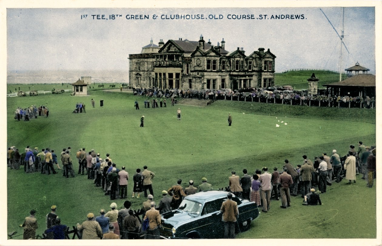 1st Tee，第18高尔夫球场和会所，老球场，圣安德鲁斯，大约1955年 作者 不明