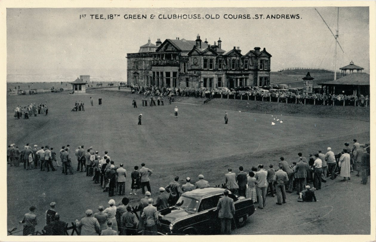 1st Tee，第18高尔夫球场和会所，老球场，圣安德鲁斯，大约1955年 作者 不明